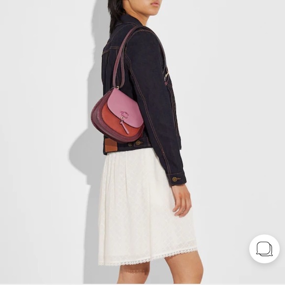 Coach Remi Saddle Bag In Colorblock 1330 - Picture 6 of 17